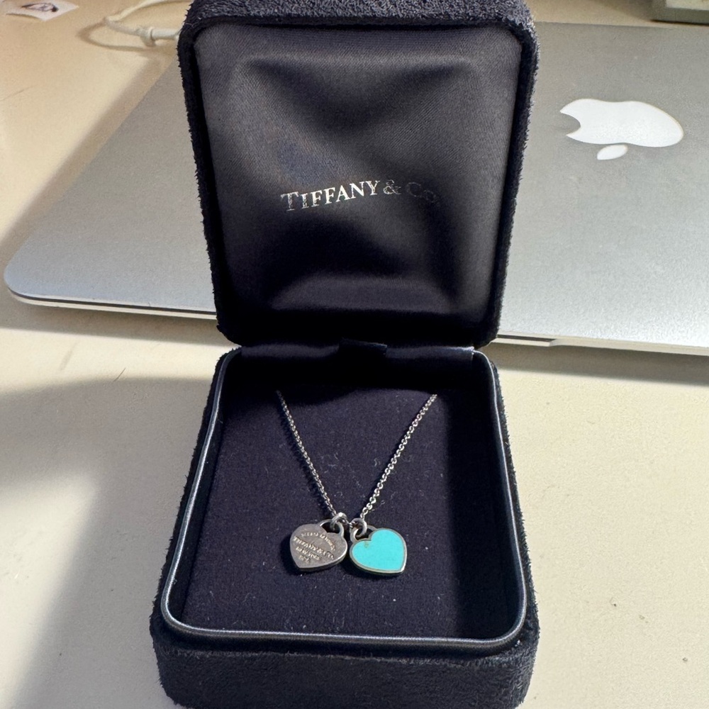 Tiffany & Co. Silver Necklace with Turquoise Heart Charm
